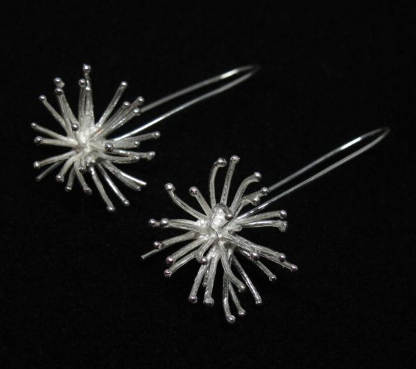 Pendientes de anémona de plata - Imagen 2