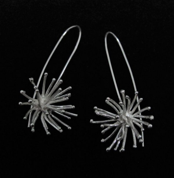 Pendientes de anémona de plata - Imagen 3