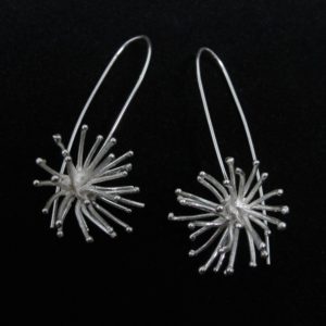 Pendientes de anémona de plata