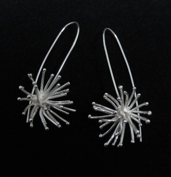 Pendientes de anémona de plata