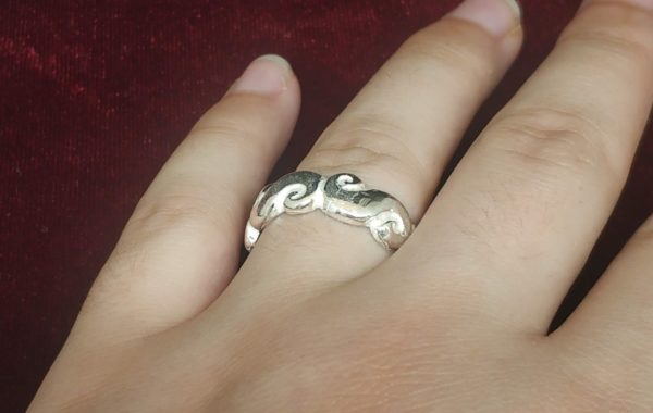 Anillo olas de plata - Imagen 2