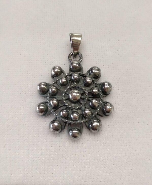 Colgante botón charro de plata pavonada (Salamanca)