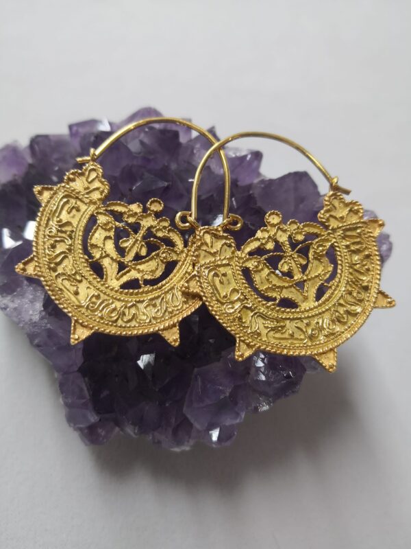 Pendientes almohades de plata dorada - Imagen 2