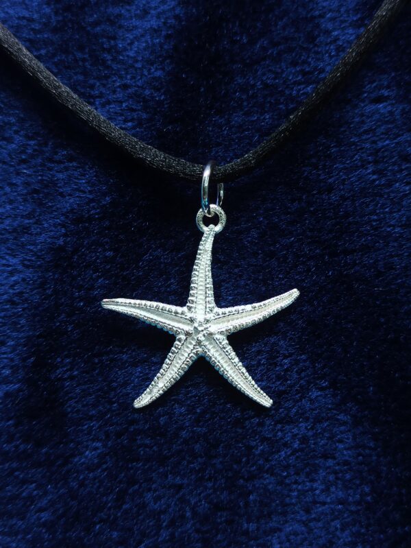 Colgante plata de estrella de mar pequeña (asteroidea) - Imagen 2