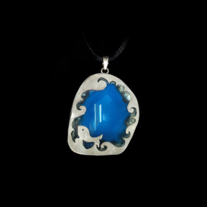 Colgante de plata con ágata azul