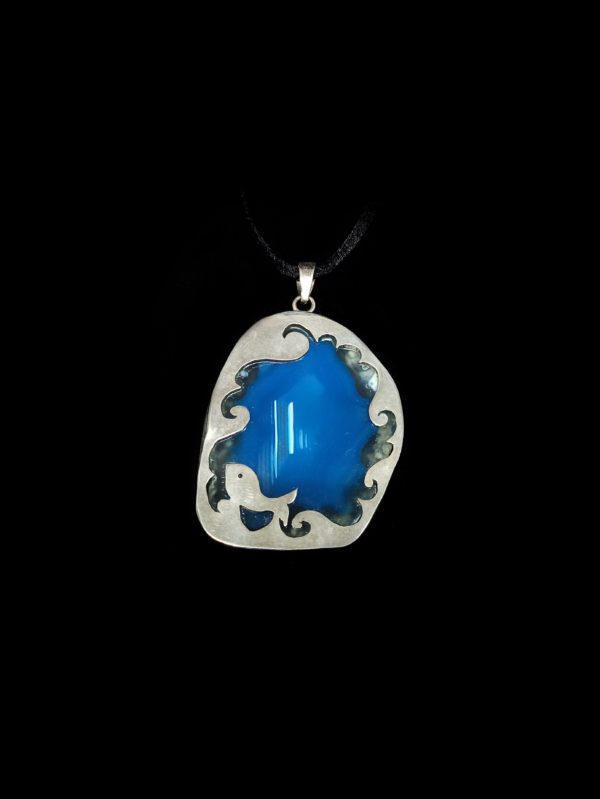 Colgante de plata con ágata azul