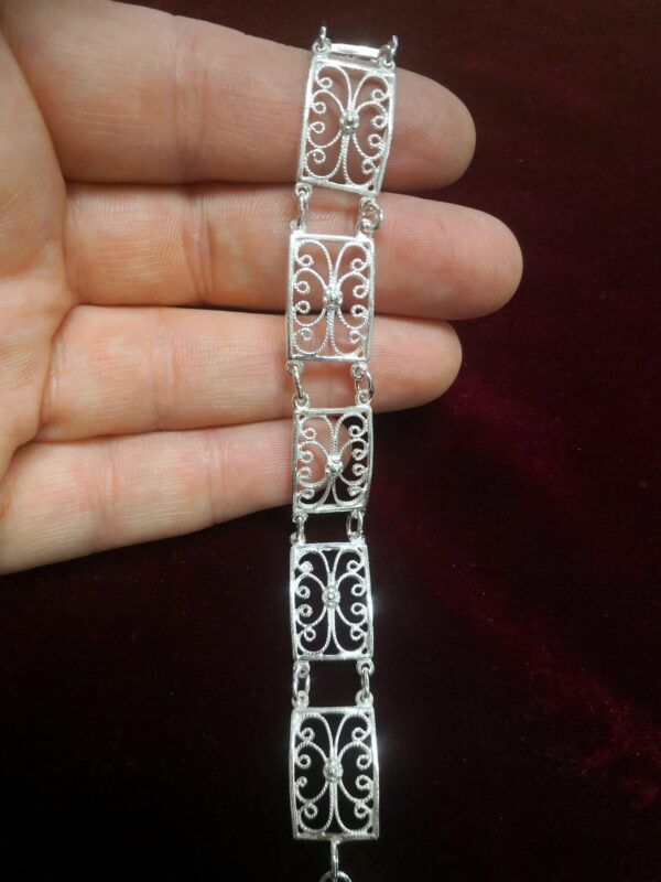 Pulsera de plata con filigrana y granito mallorquín - Imagen 2