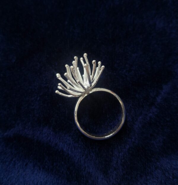 Anillo de plata de anémona