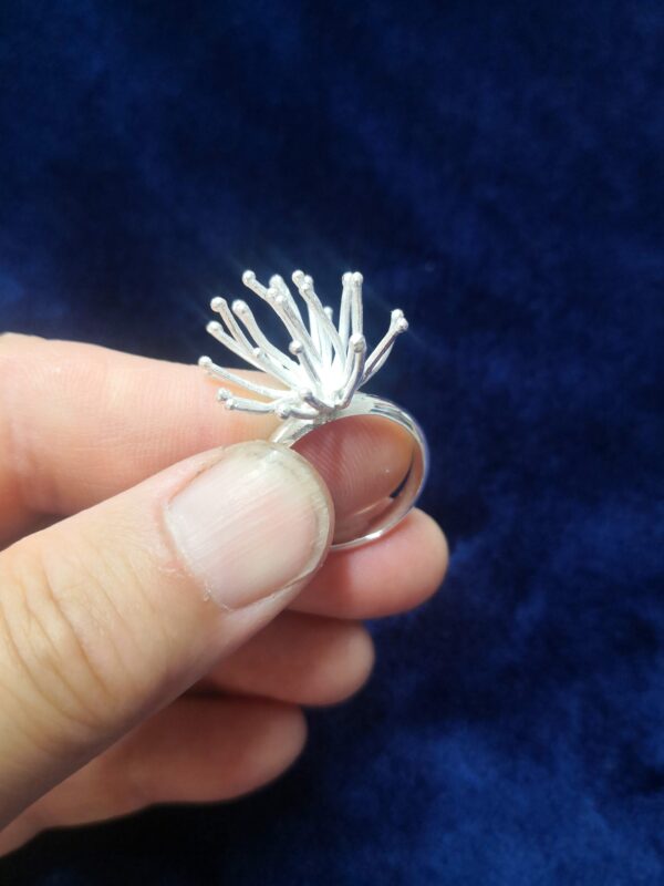 Anillo de plata de anémona - Imagen 3