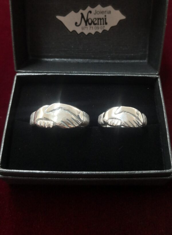 Anillo fede de plata pavonada - Imagen 2
