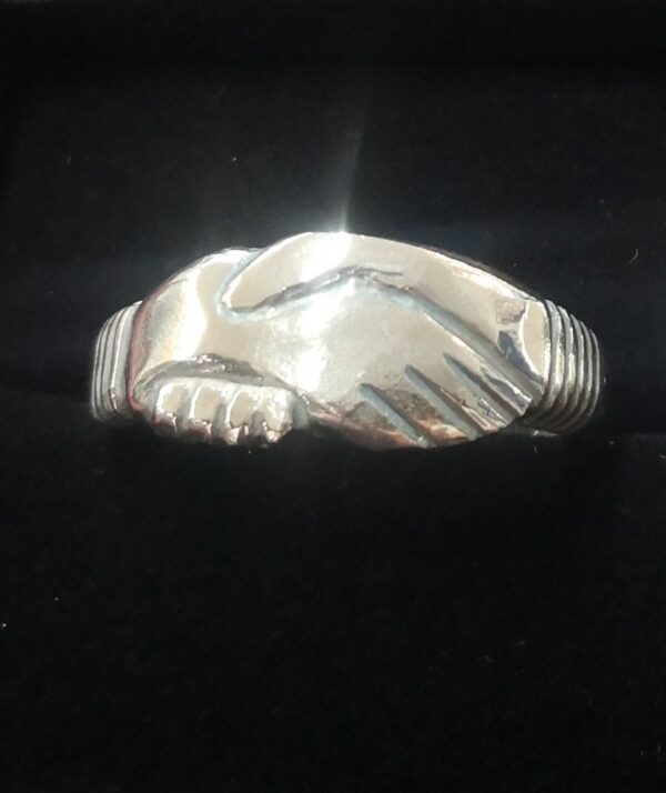 Anillo fede de plata pavonada - Imagen 3