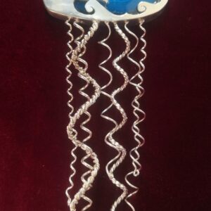 Colgante de plata de medusa con ágata azul