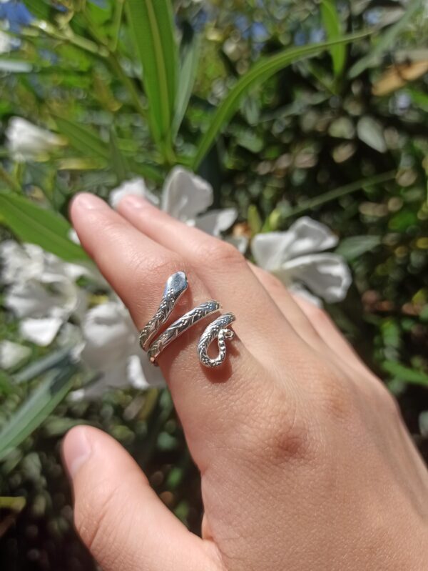 Anillo serpiente de plata - Imagen 6