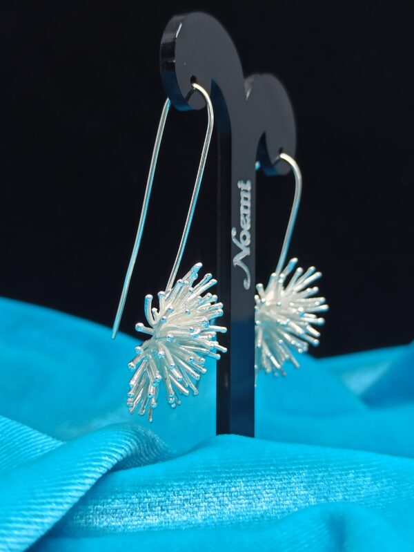 Pendientes erizo con púas de plata - Imagen 2