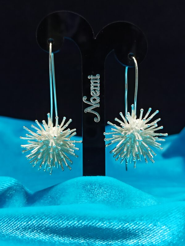Pendientes erizo con púas de plata