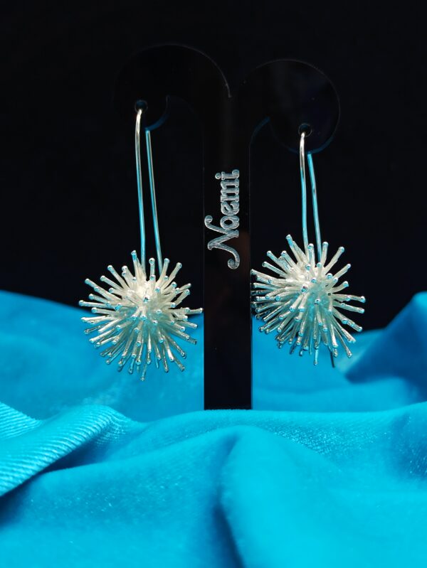 Pendientes erizo con púas de plata - Imagen 4