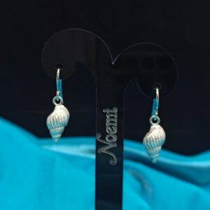 Pendientes de caracola redonda de plata