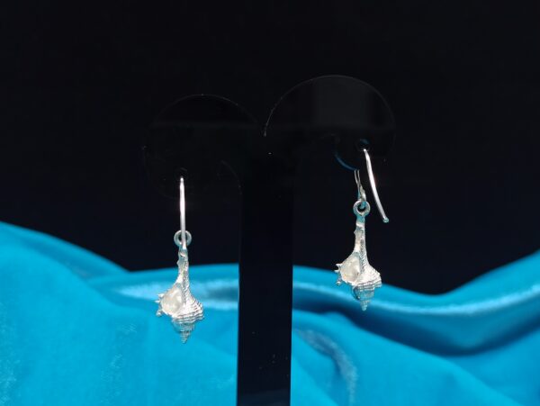 Pendientes caracola alargada de plata - Image 5