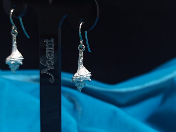 Pendientes caracola alargada de plata - Image 4