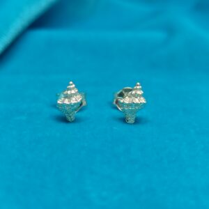 Pendientes caracola de plata pequeños a presión